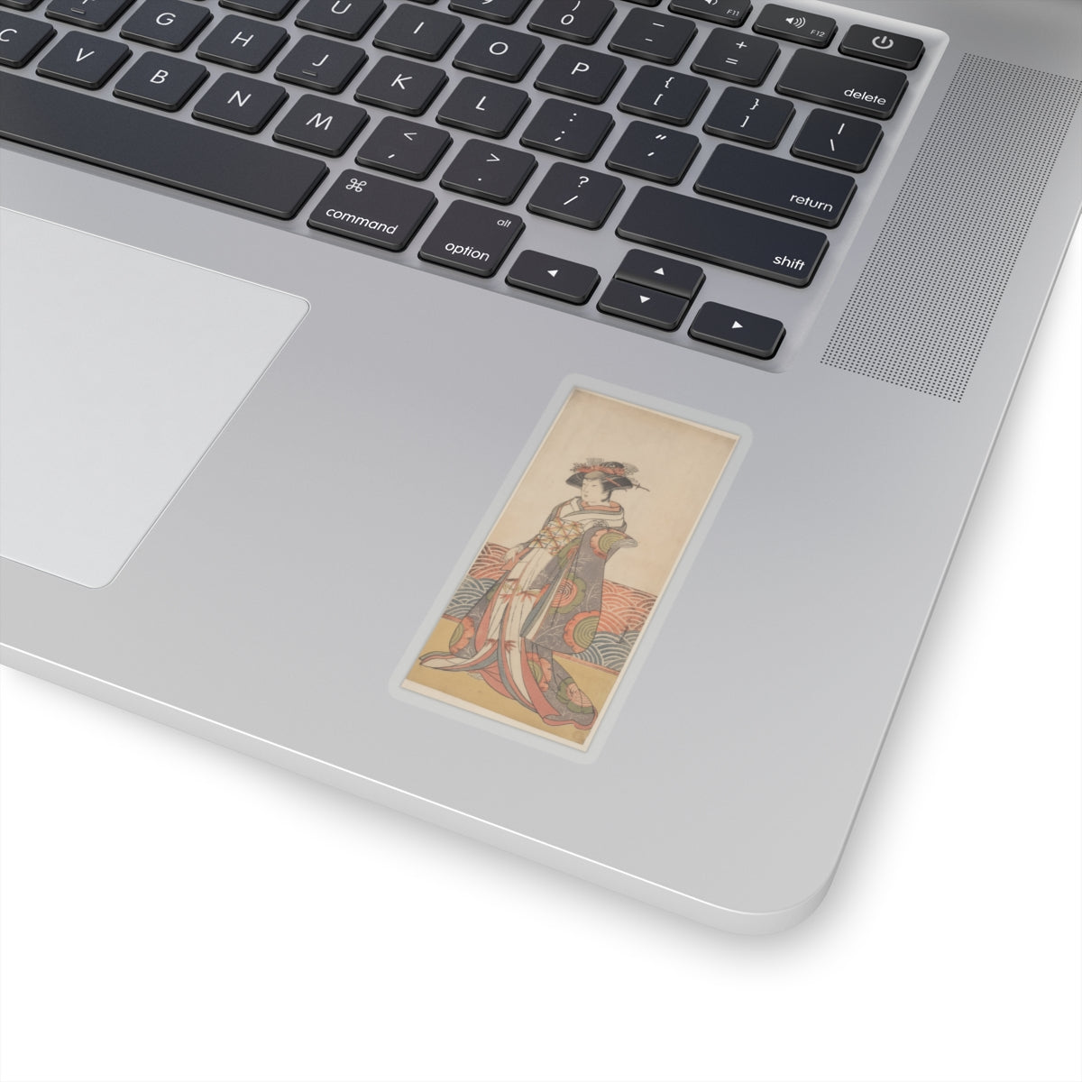 Product Marketing — The Third Segawa Kikunojo As A Woman Standing In A Room Having A Wave-Pattern Da — Kiss-Cut Sticker