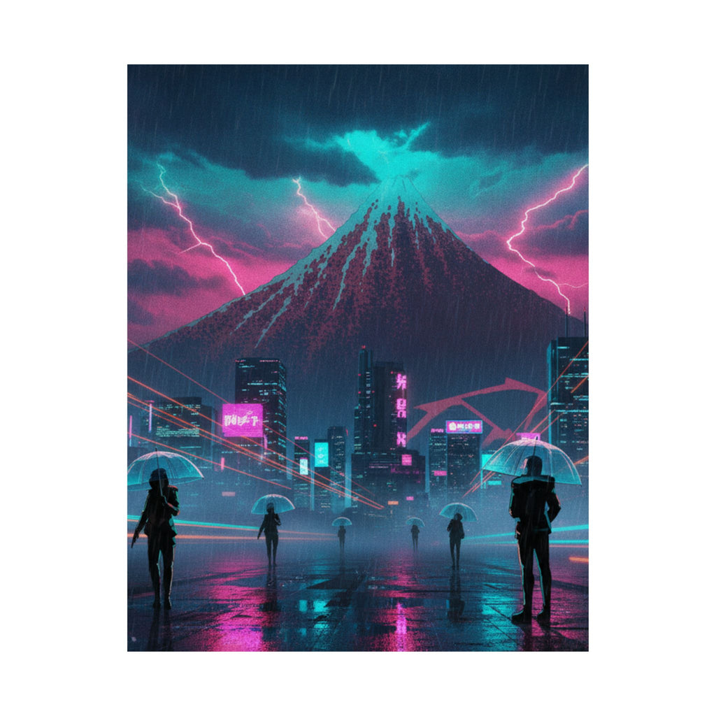 Neon Noir — Storm Below Mount Fuji (Sanka No Haku U), From The Series Thirty-Six Views Of Mo — Matte Poster