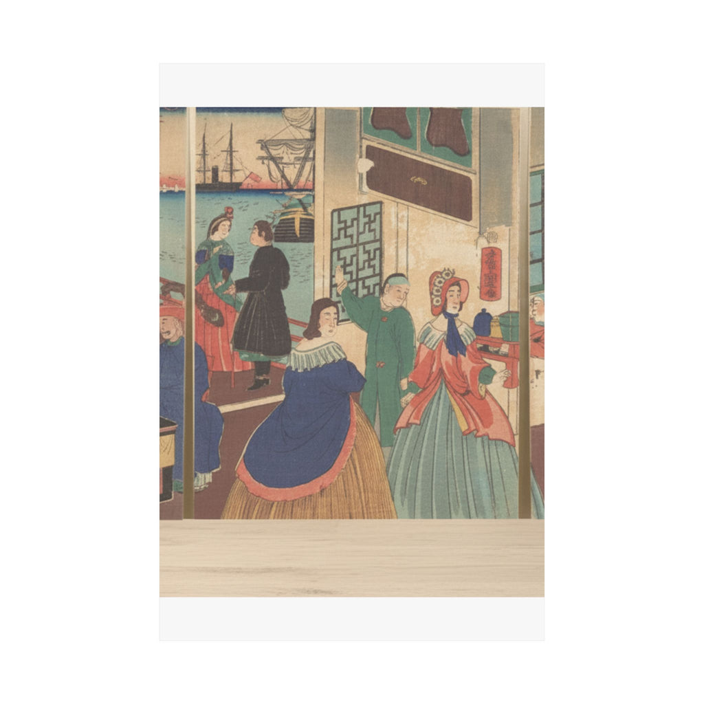 Product Marketing — People Of The Five Nations Drinking And Eating (Gokakoku Jinbutsu Dontaku No Zu) — Matte Poster