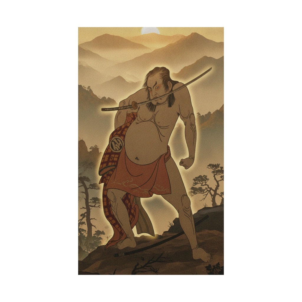 Scenic Nature — The Second Nakamura Sukegoro As A Man Entirely Nude Save For Loin Cloth — Matte Poster