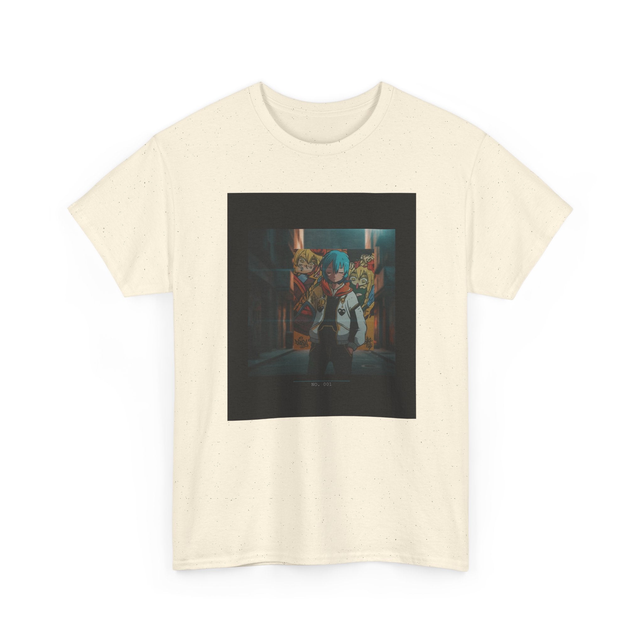Blue-Haired Anime Kid Graffiti Alley No.001 Graphic Tee