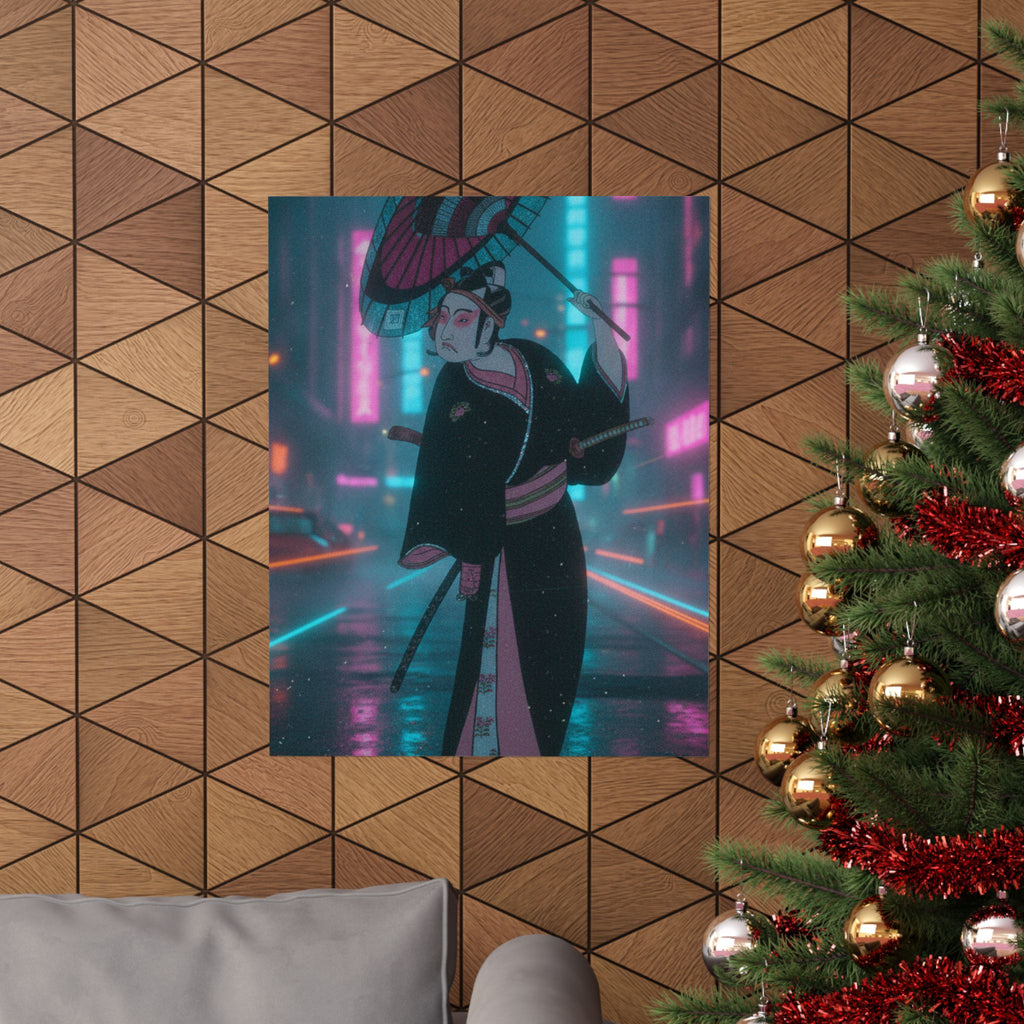 Neon Noir — The Third Ichikawa Yaozo In The Role Of The Otokodate Sukeroku — Matte Poster