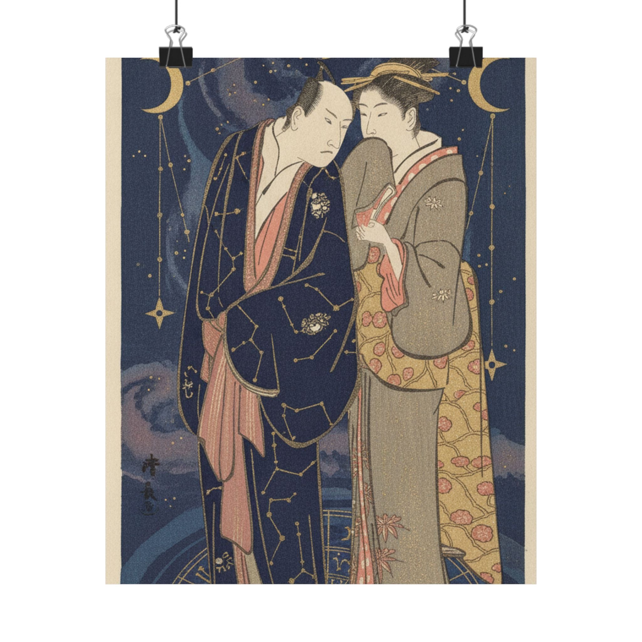 Celestial — Ichikawa Yaozo Iii With A Lady — Matte Poster