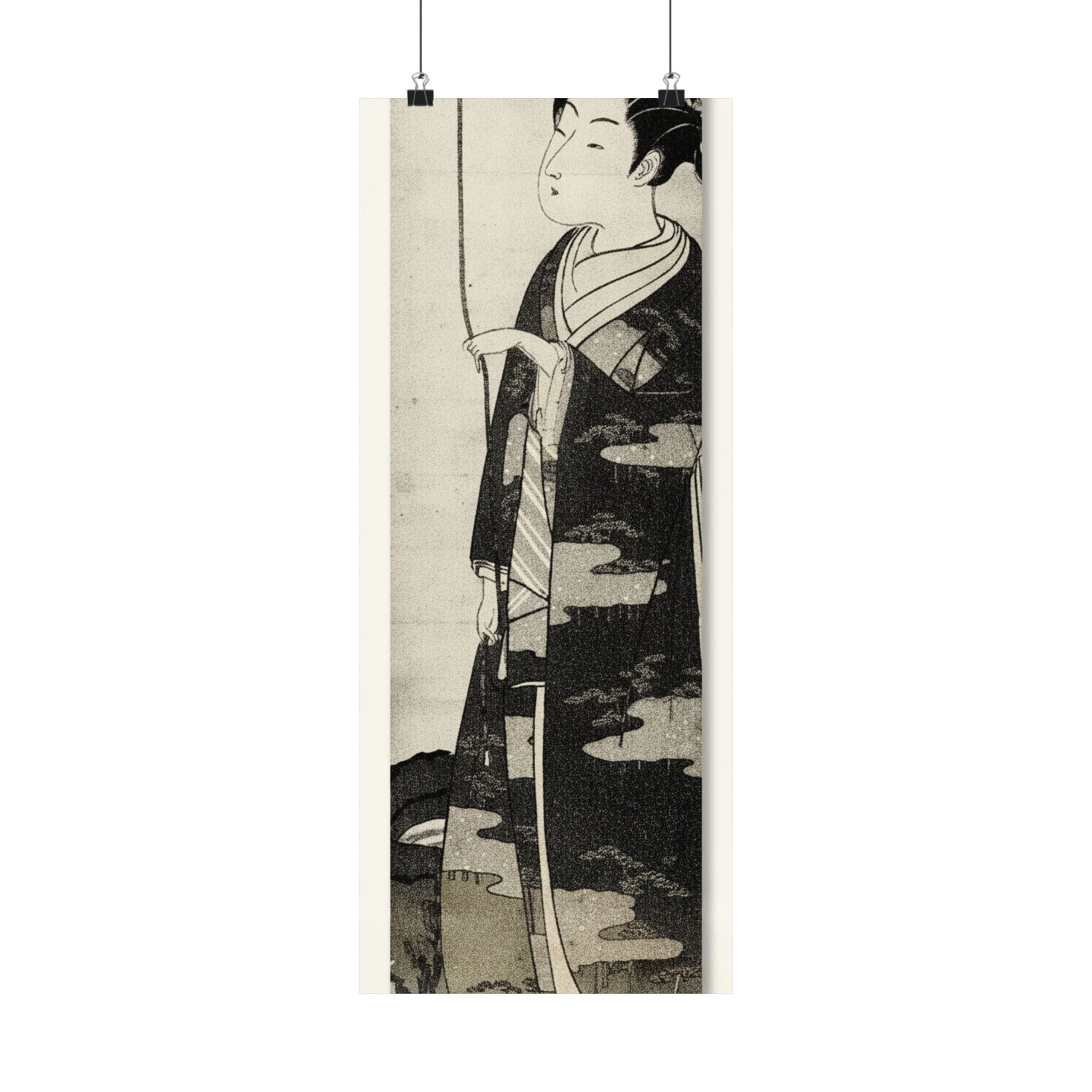 Ecommerce Main — A Woman Playing With A Monkey Which Has Climbed A Tree — Matte Poster