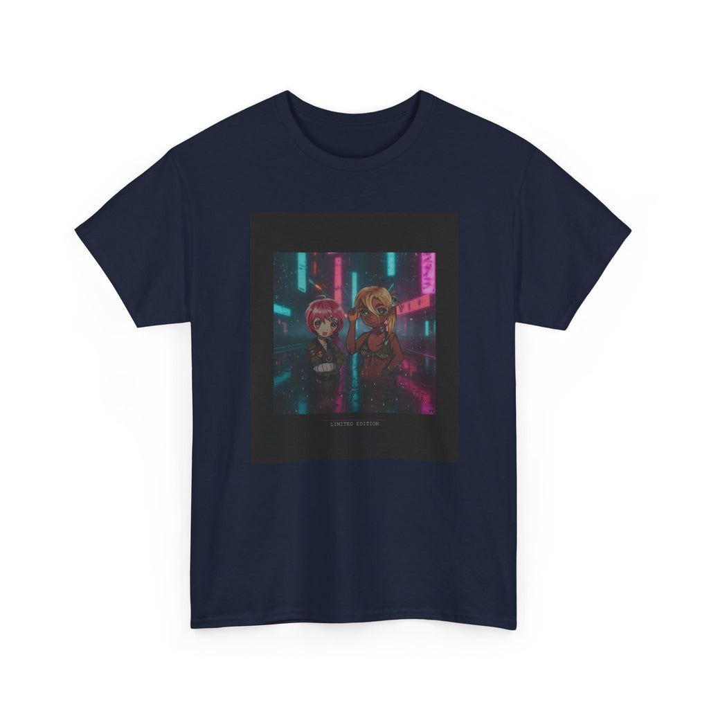 Neon Alley Anime Duo Cyberpunk Night Graphic Tee