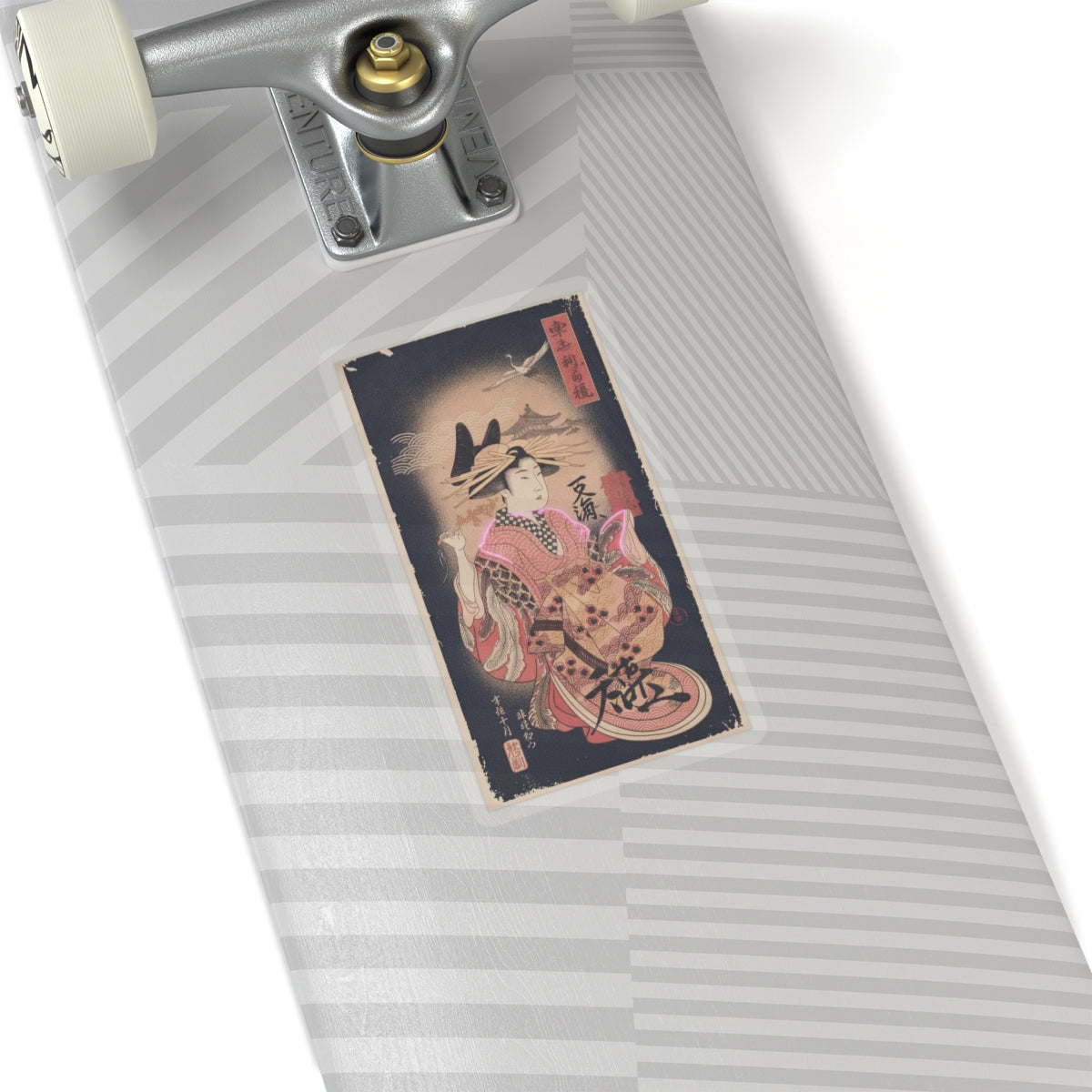 Japanese Street — Courtesan With Branch Of Seri — Kiss-Cut Sticker