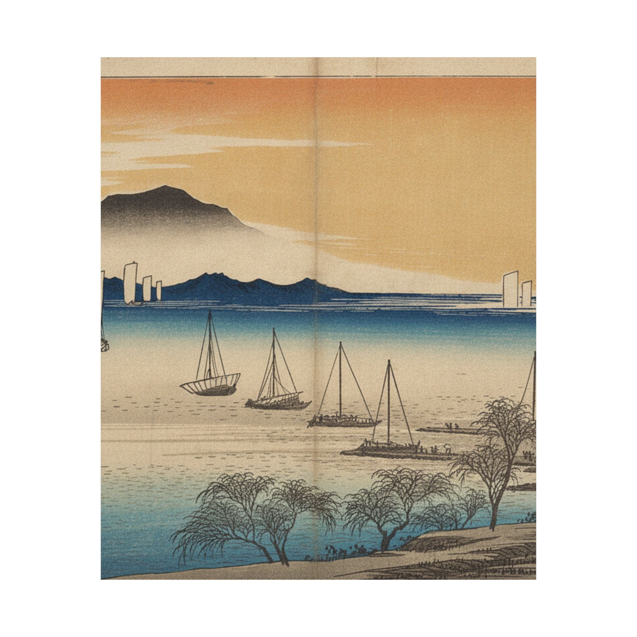 Affirmation — Sailing Boats Returning To Yabase, Lake Biwa — Matte Poster