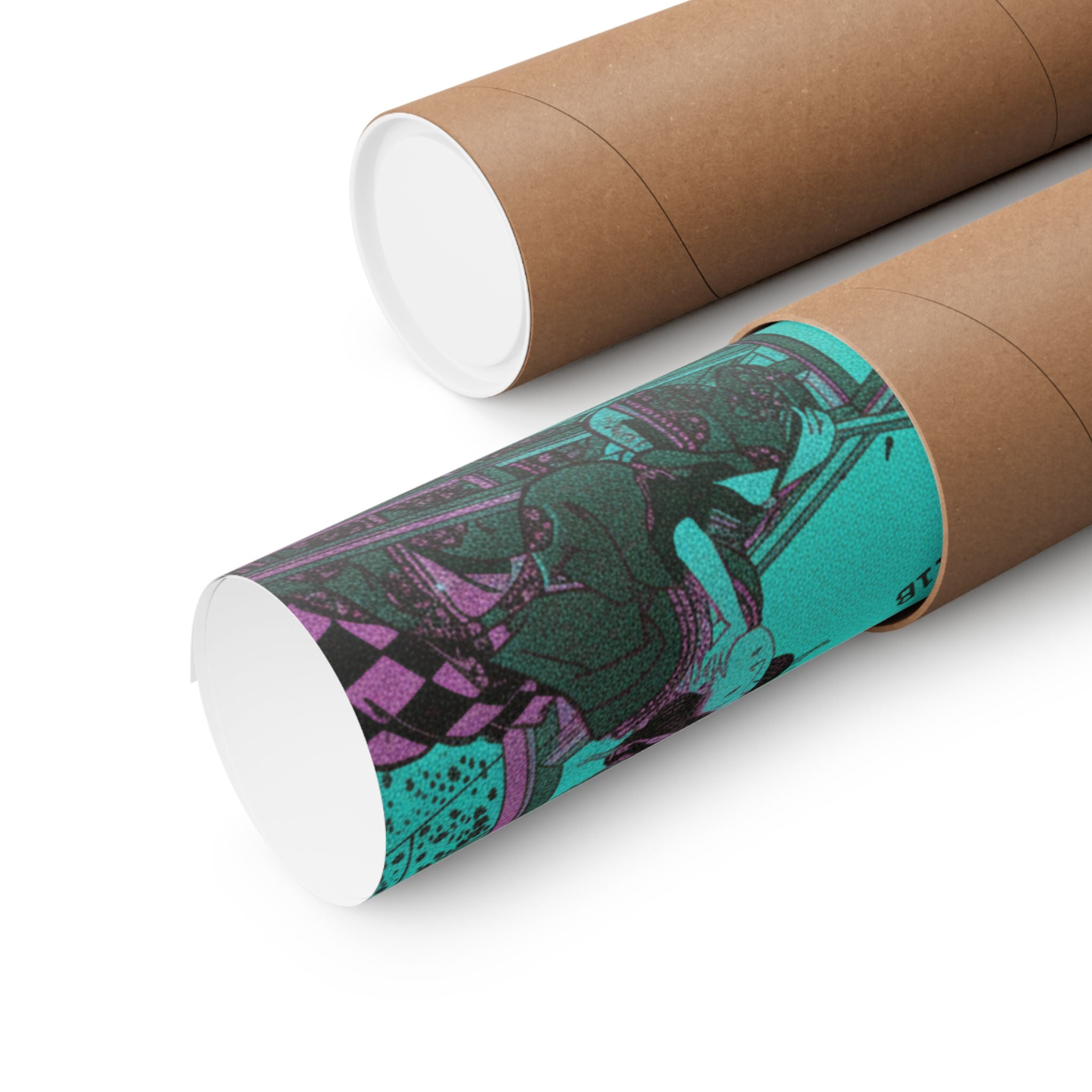 Glitch Culture — Courtesan Leaning On The Railing Of A Veranda — Matte Poster
