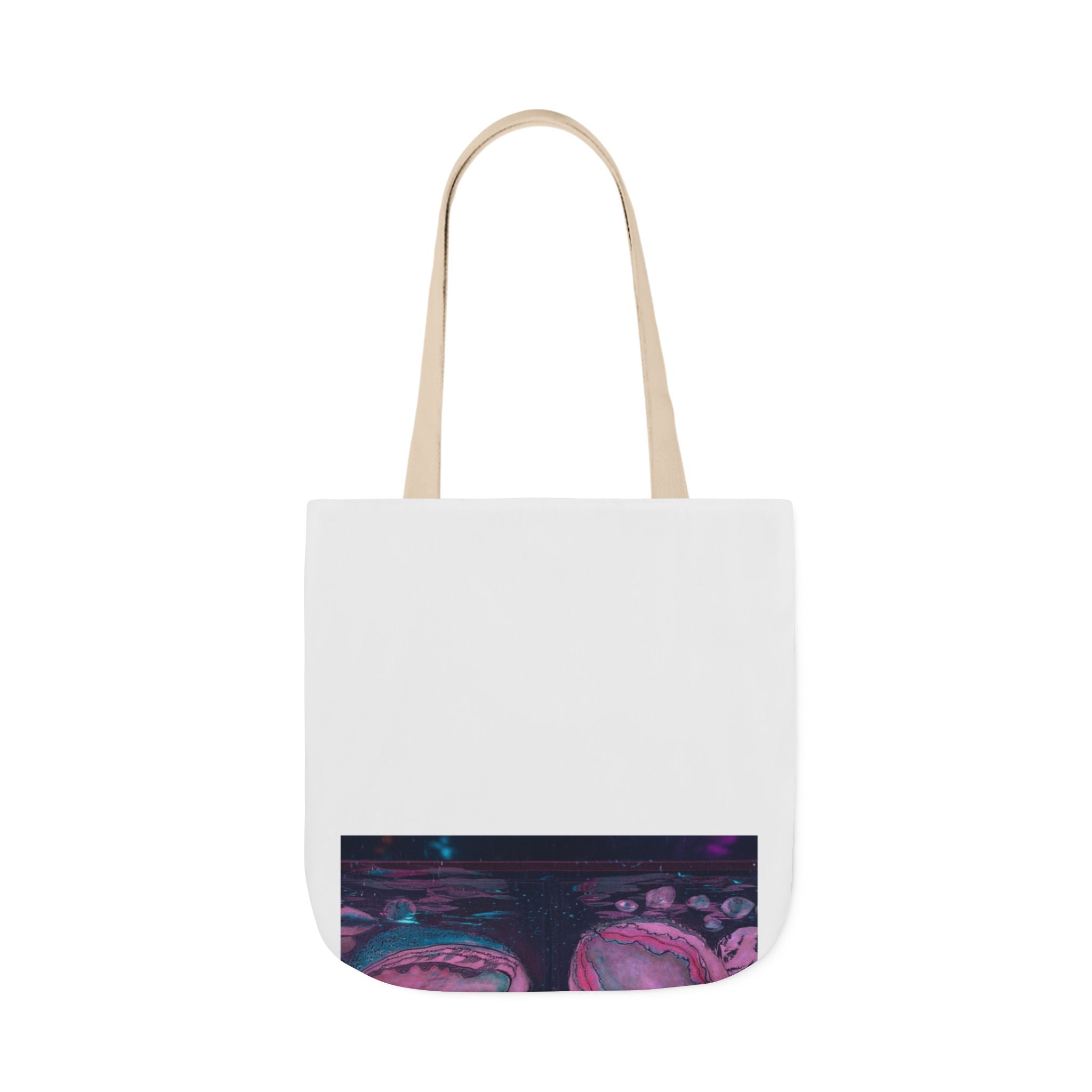 Neon Night Glow Agate Abstract Photo Canvas Tote Bag