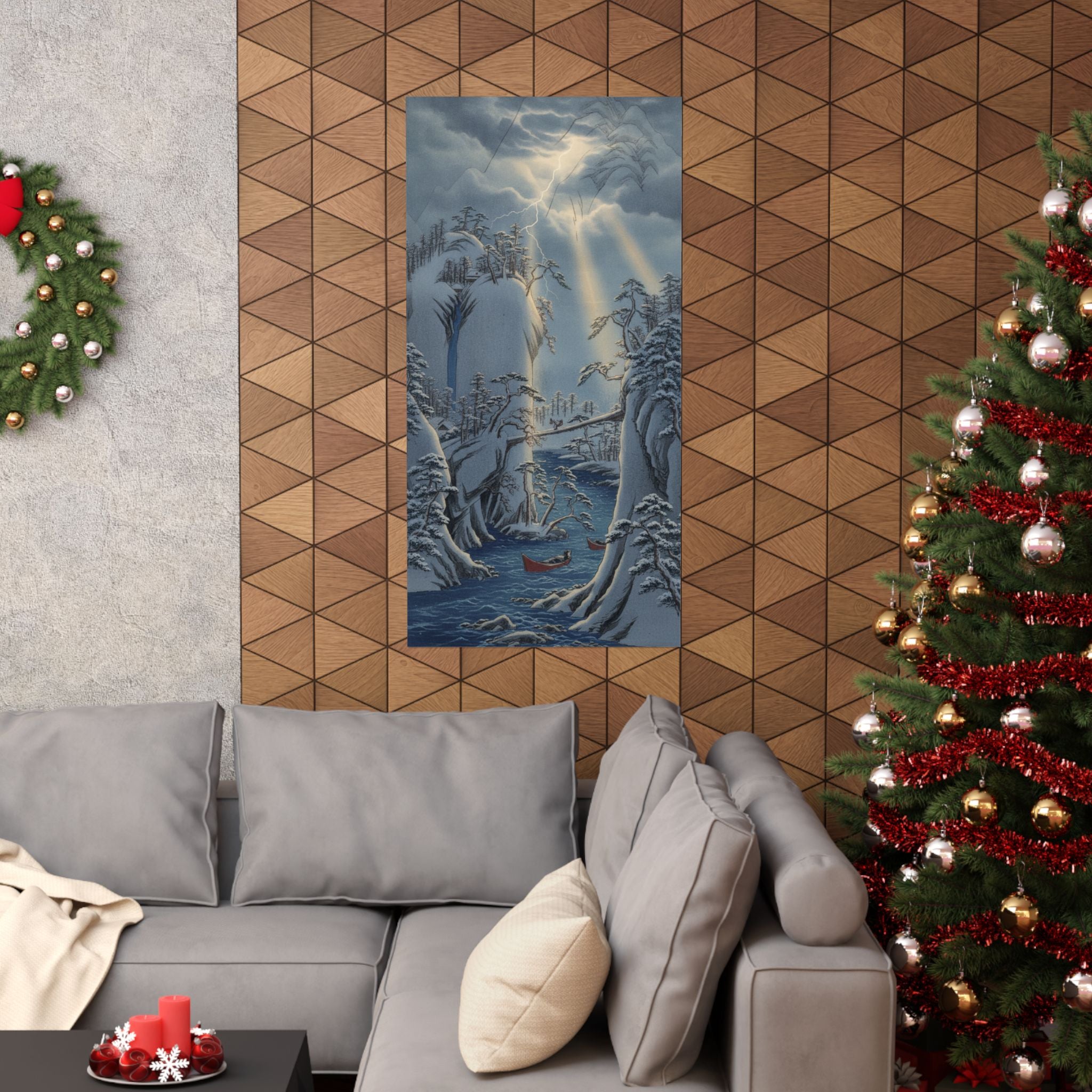 Dramatic Storm — River Gorge In Snow — Matte Poster