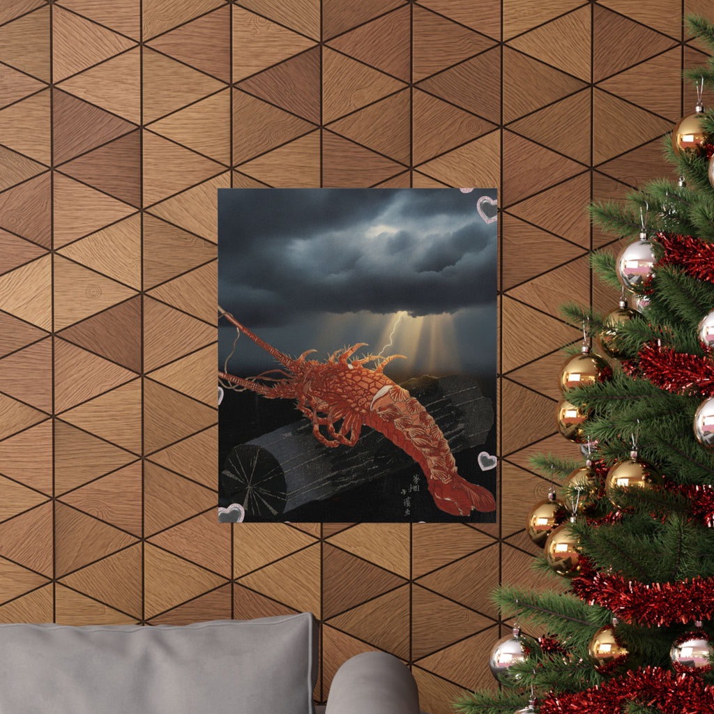 Dramatic Storm — Lobster On A Piece Of Charcoal — Matte Poster