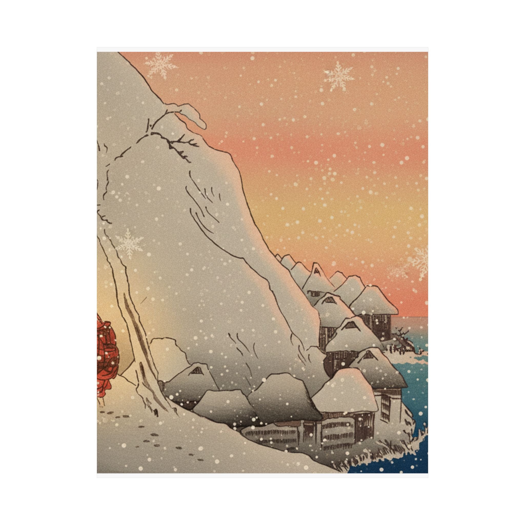 Southern Sunset — Nichiren In Snow At Tsukahara, Sodo Province — Matte Poster