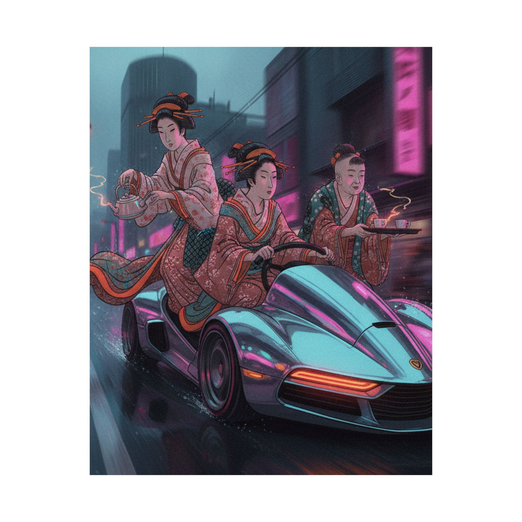 Fast Furious — Two Young Ladies Having Tea Attended By Elderly Servant — Matte Poster