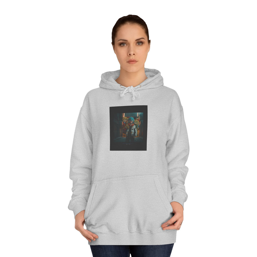 Blue-Haired Anime Kid Graffiti Alley No.001 Pullover Hoodie