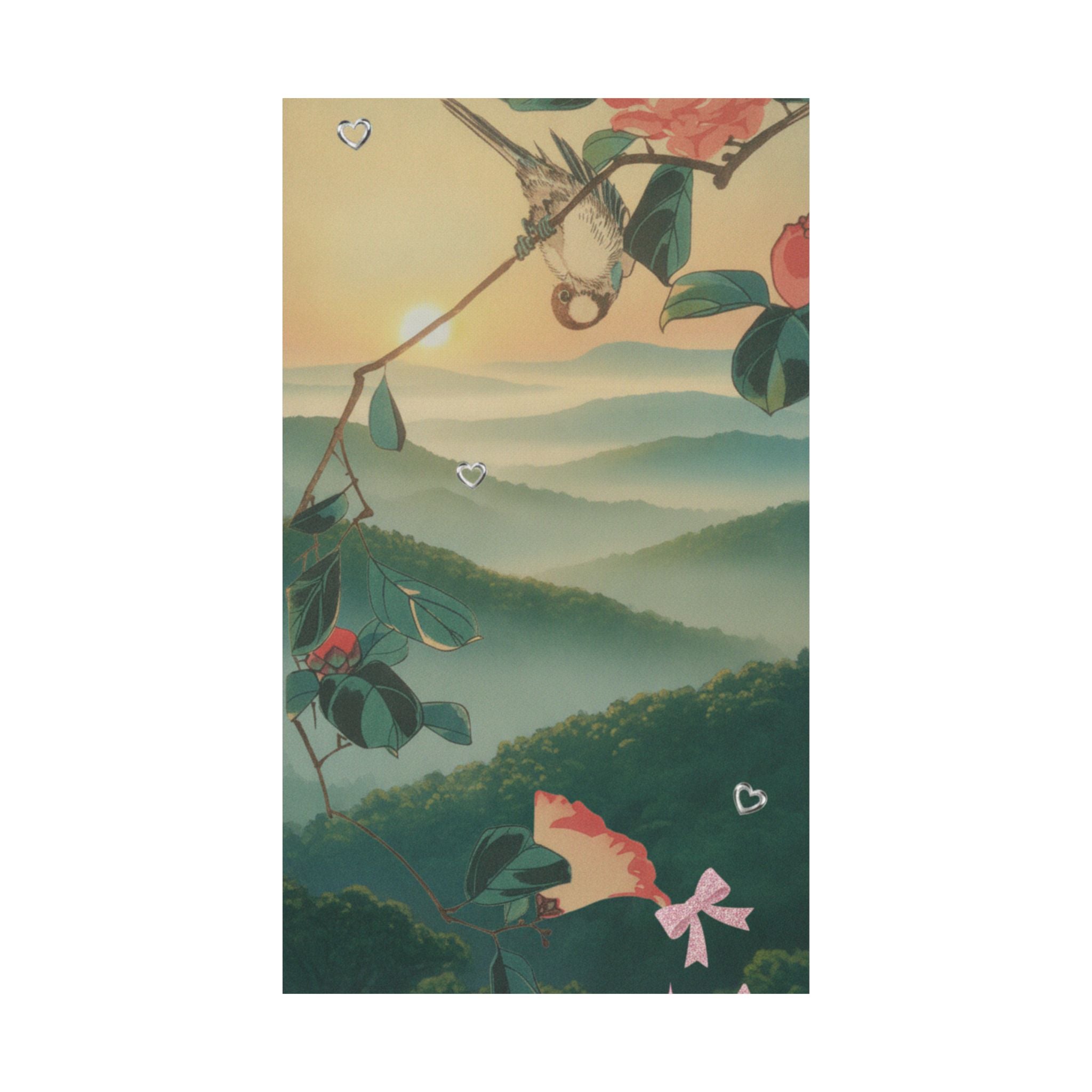 Scenic Nature — Camellia And Bullfinch — Matte Poster