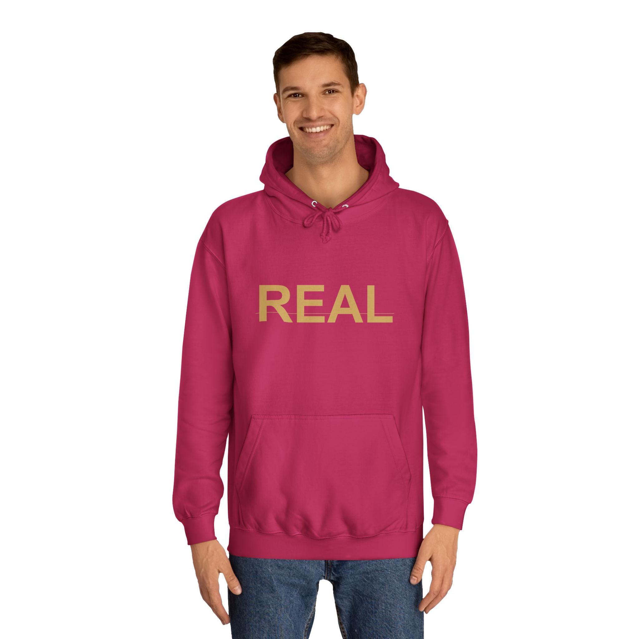 REAL Gold Block Letter Minimalist Statement Hoodie