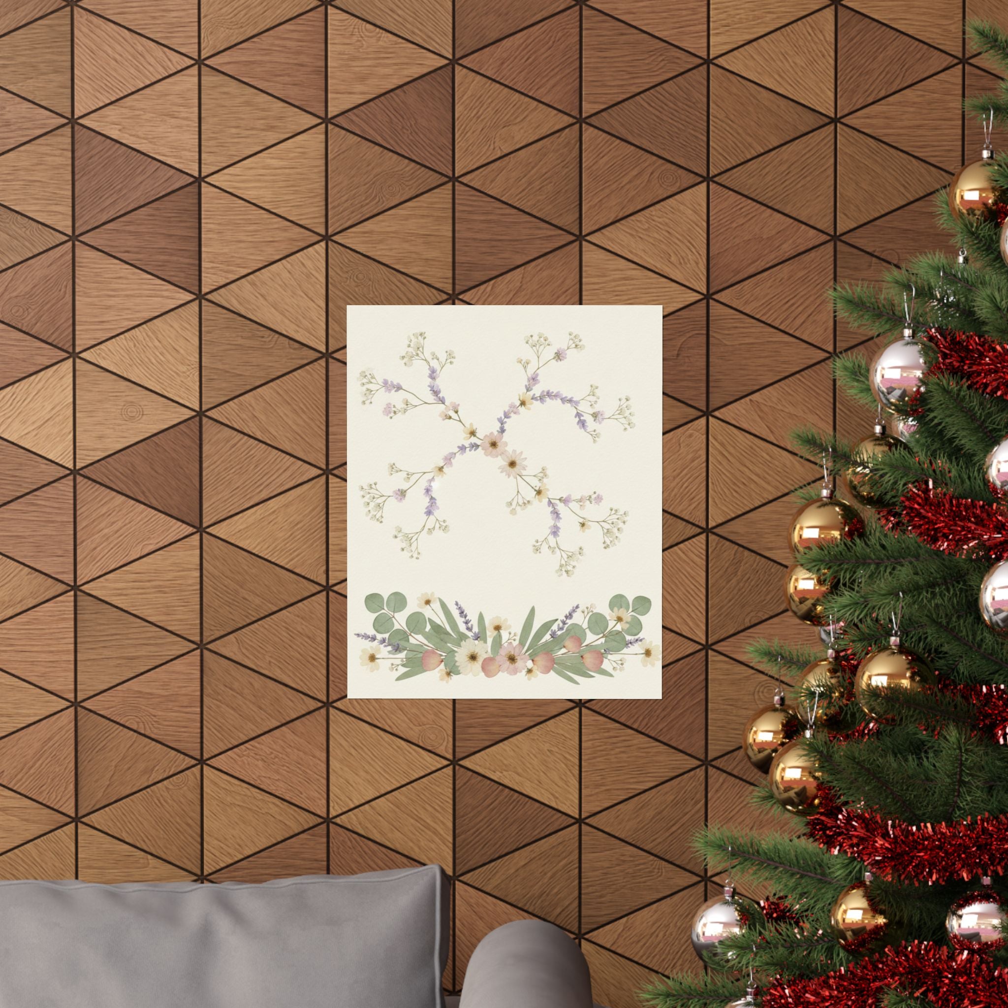 Pressed Lavender & Eucalyptus Garland Matte Poster