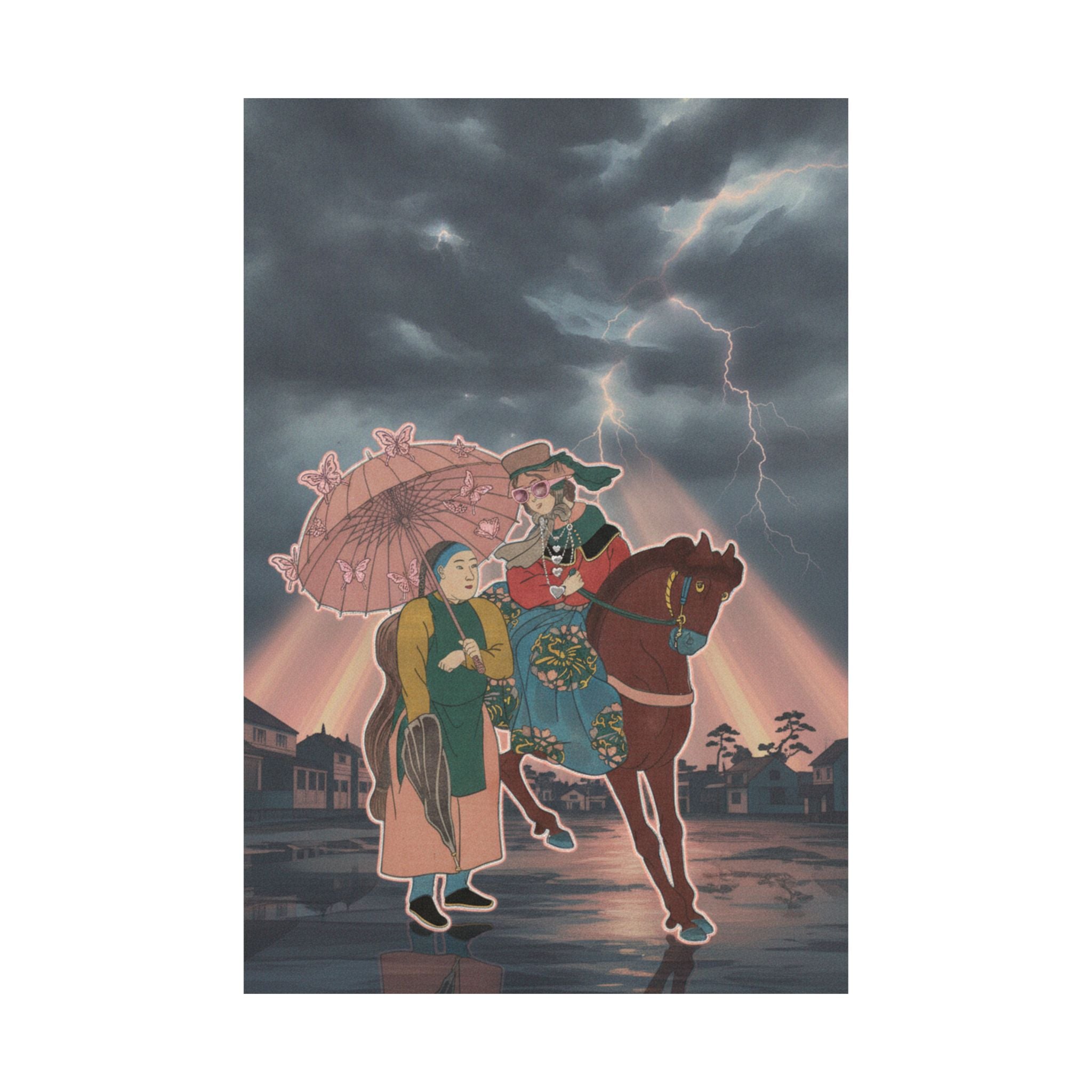 Dramatic Storm — An English Woman With A Chinese Servant In The Foreign District, From The Series — Matte Poster