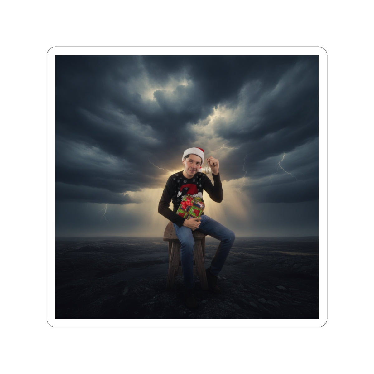 Dramatic Storm — Person — Kiss-Cut Sticker