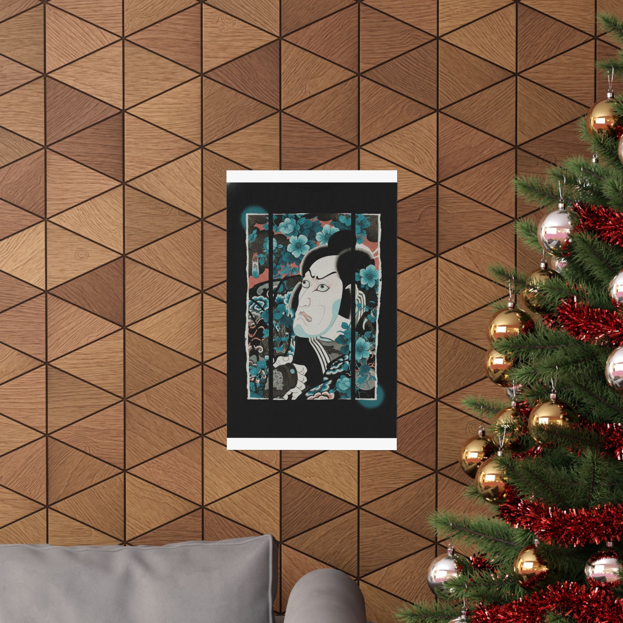 Streetwear Collage — Kabuki Actor Ichikawa Ebizō V As Kumagai Jirō Naozane — Matte Poster