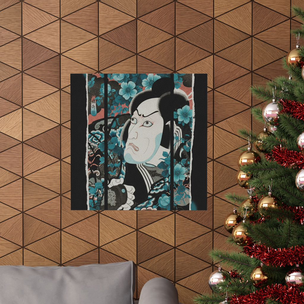 Streetwear Collage — Kabuki Actor Ichikawa Ebizō V As Kumagai Jirō Naozane — Matte Poster