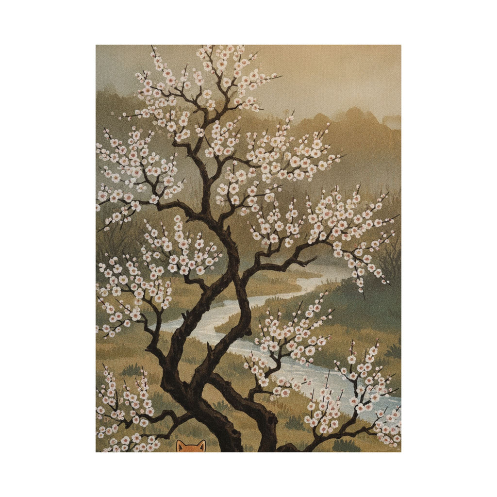 Scenic Nature — Plum Tree In Blossom — Matte Poster