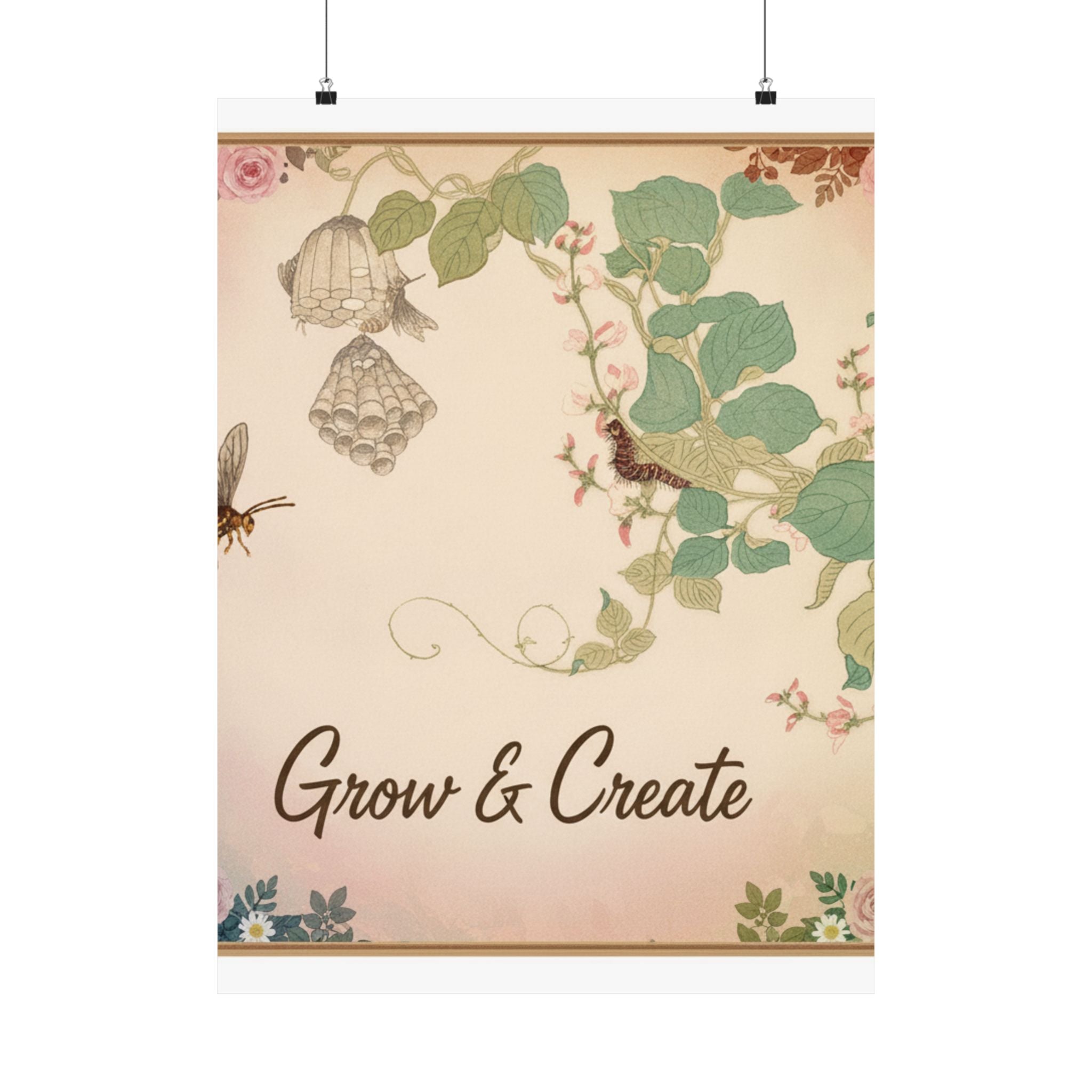 Affirmation — Paper Wasp (Hachi); Hairy Caterpillar (Kemushi), From The Picture Book Of Crawli — Matte Poster