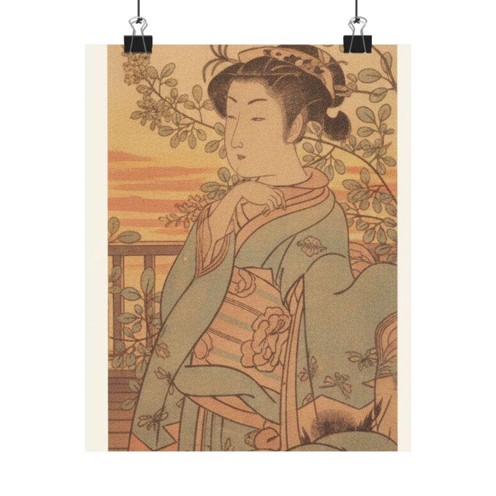 Southern Sunset — A Young Lady And Her Boy Servant — Matte Poster
