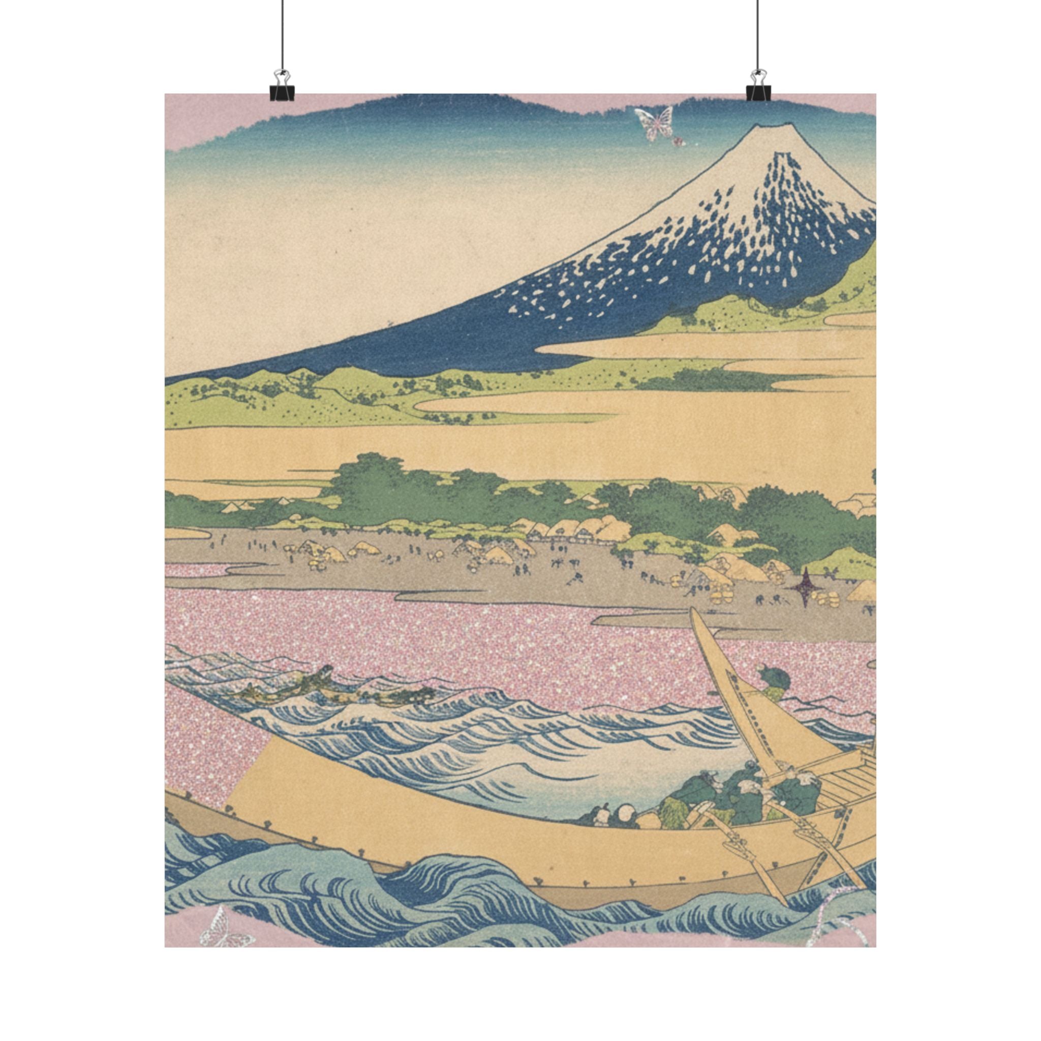Scenic Nature — Tago Bay Near Ejiri On The Tōkaidō (Tōkaidō Ejiri Tago No Ura Ryaku Zu), From Th — Matte Poster