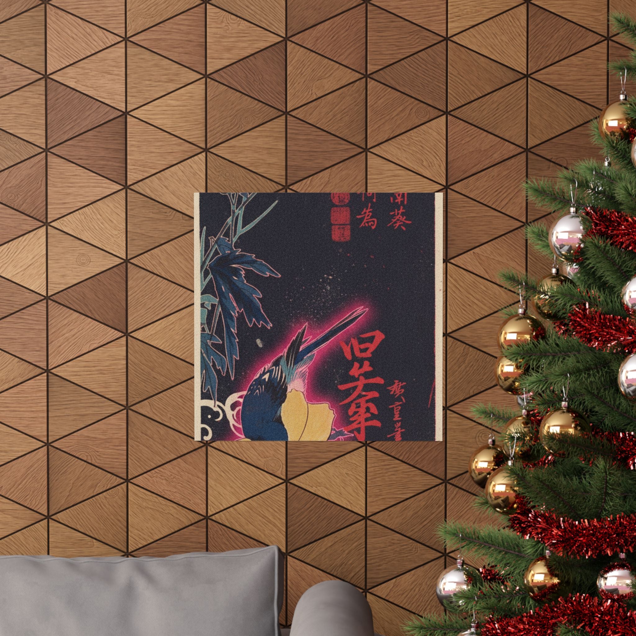Japanese Street — Blue Bird — Matte Poster