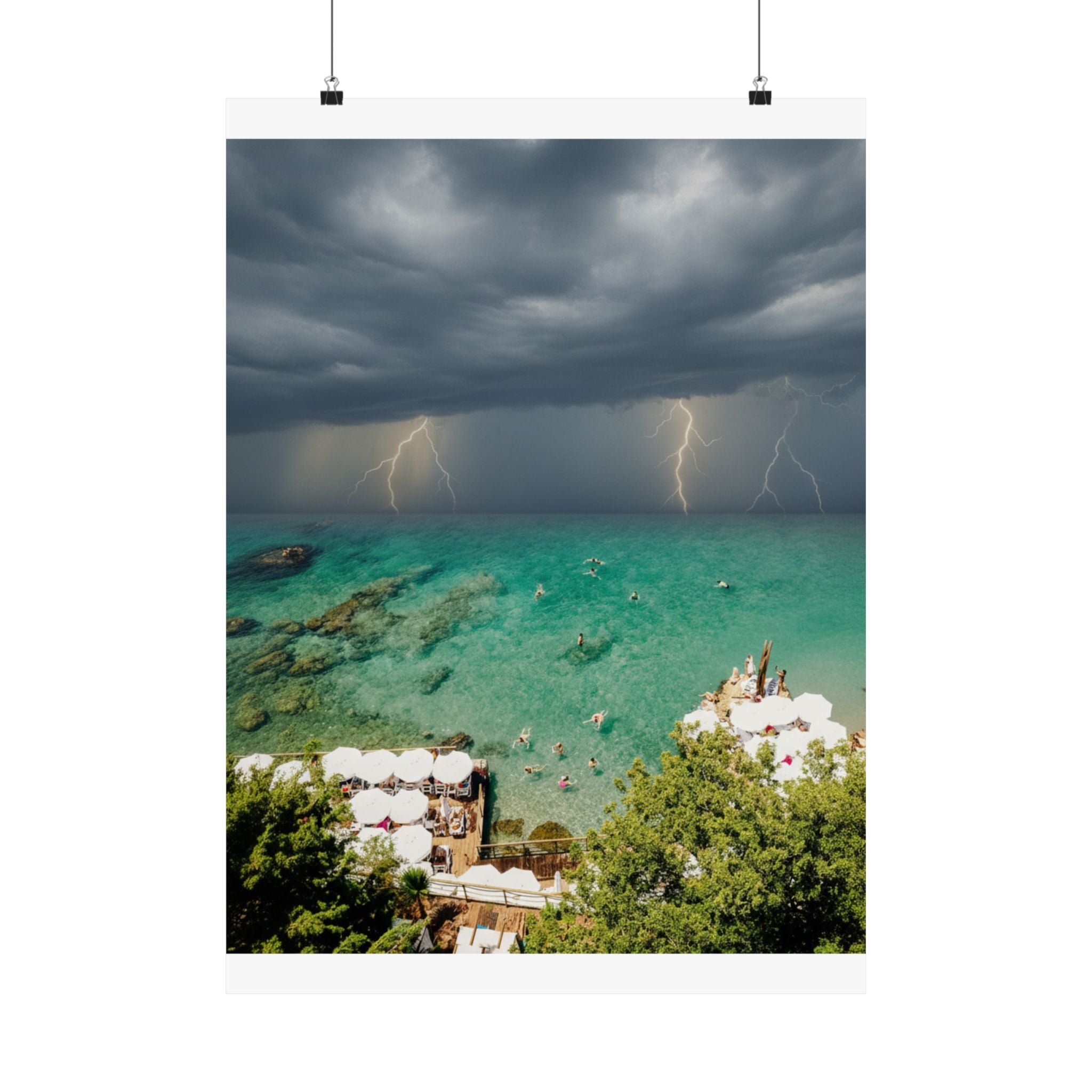 Dramatic Storm — Beach — Matte Poster