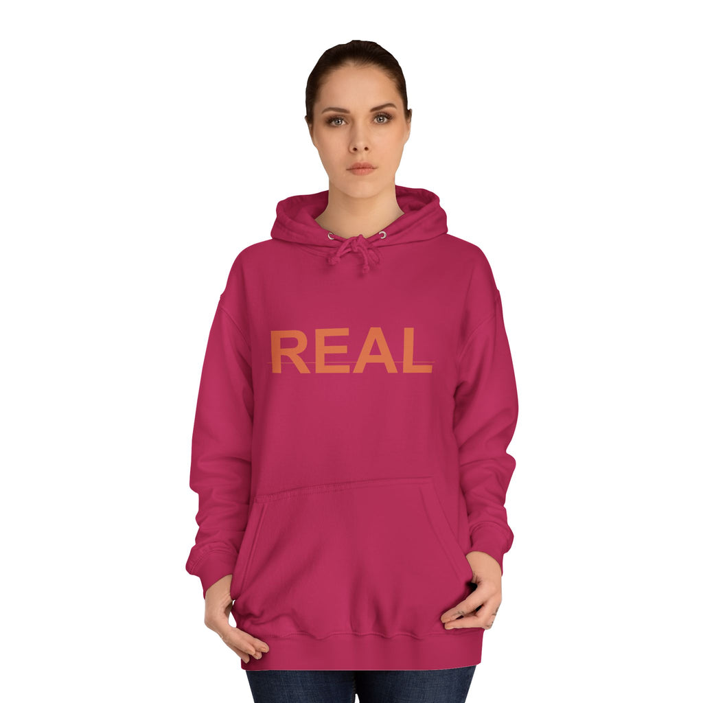 REAL Bold Burnt-Orange Minimal Typography Hoodie