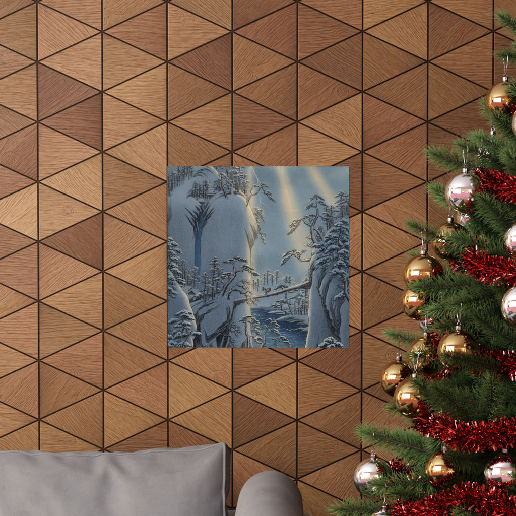 Dramatic Storm — River Gorge In Snow — Matte Poster