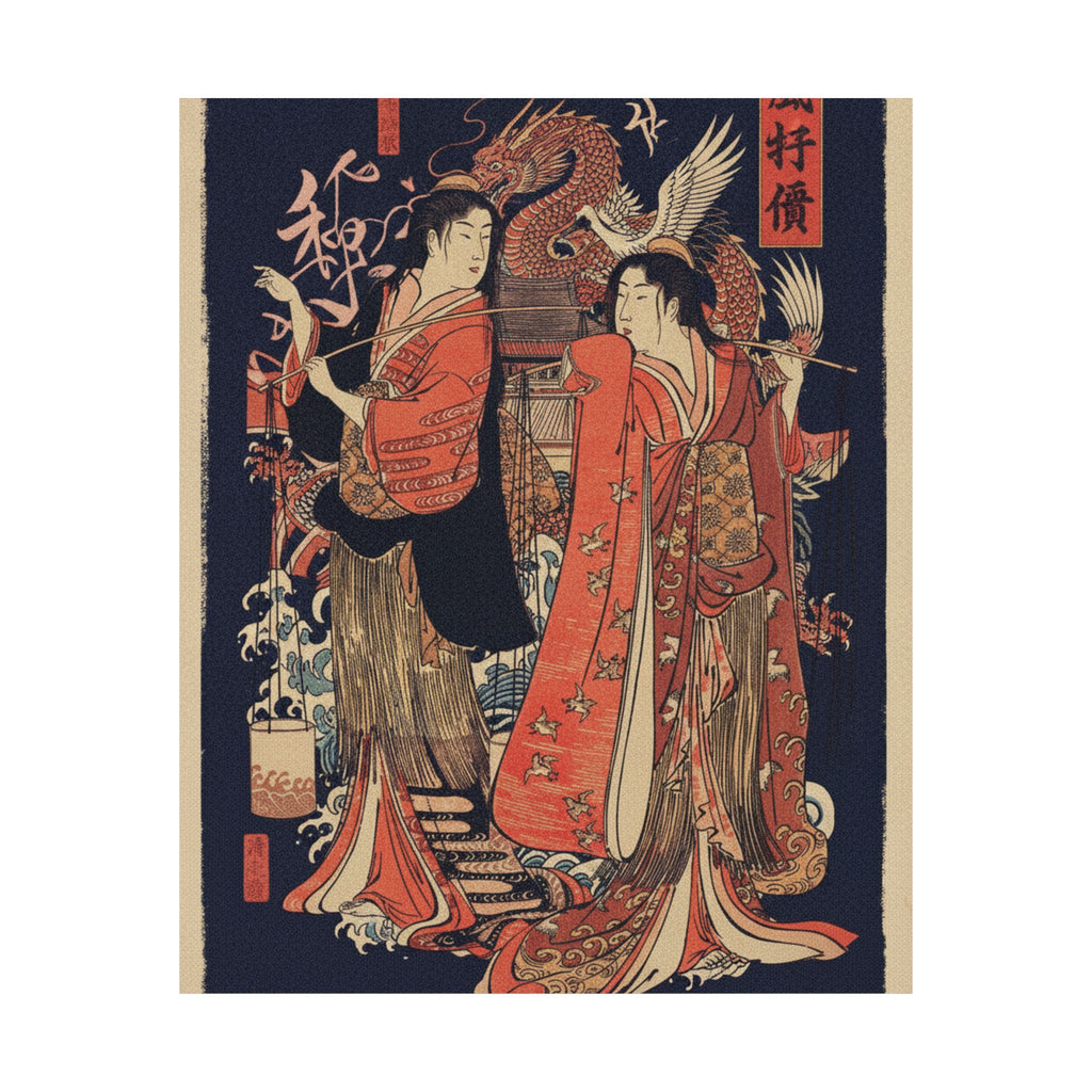 Japanese Street — The Dance Of The Beach Maidens From The Series Brocade Of The East — Matte Poster