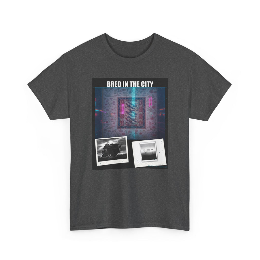BRED IN THE CITY Neon Glitch Collage Graphic Tee
