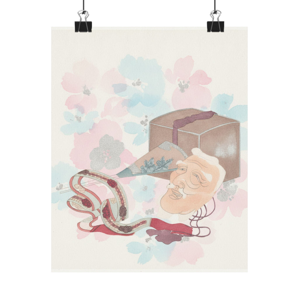 Watercolor — Mask And Other Objects For The Noh Dance — Matte Poster