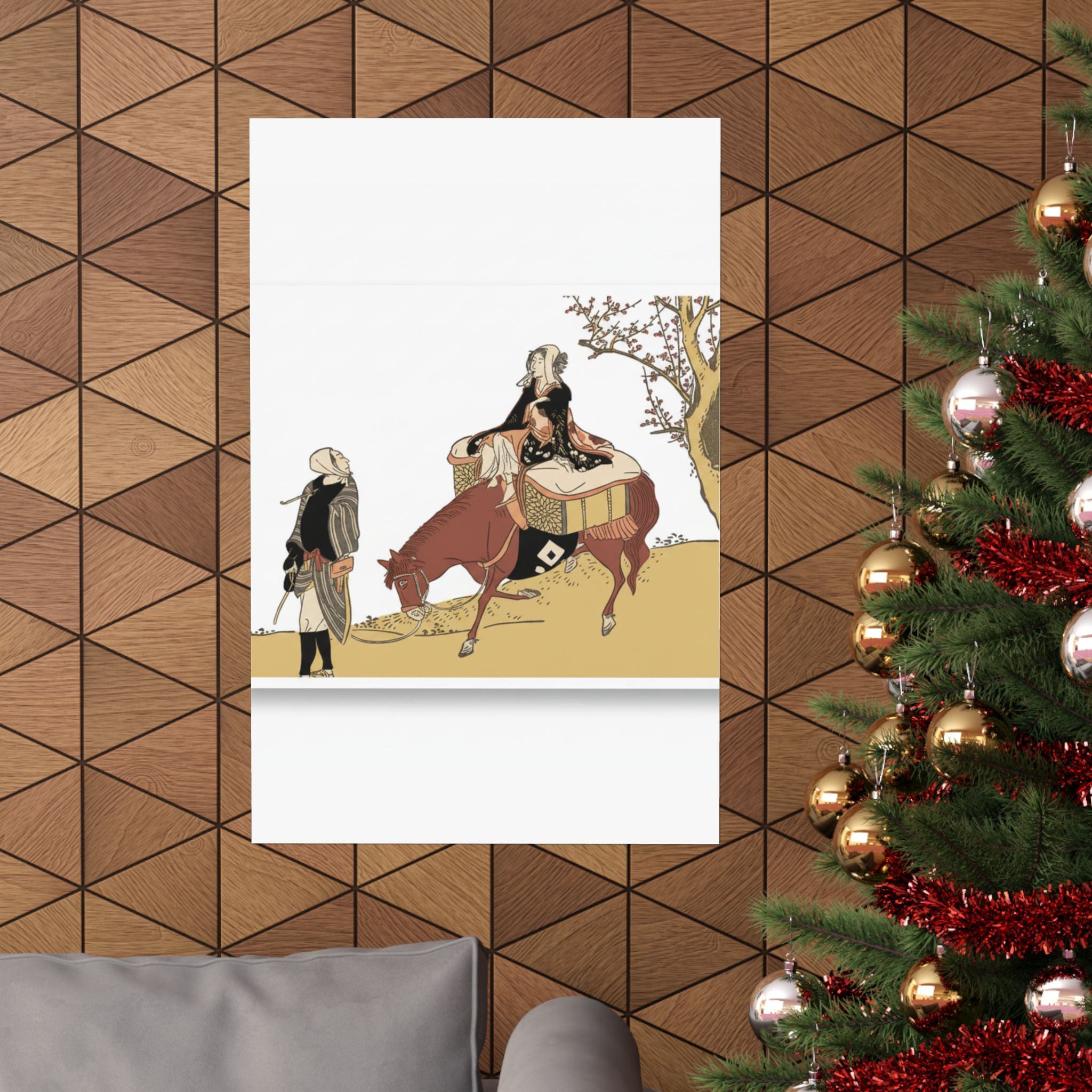 Ecommerce Main — Version Of Legend Of Michizane: Woman Riding Ox Which A Man Is Leading — Matte Poster