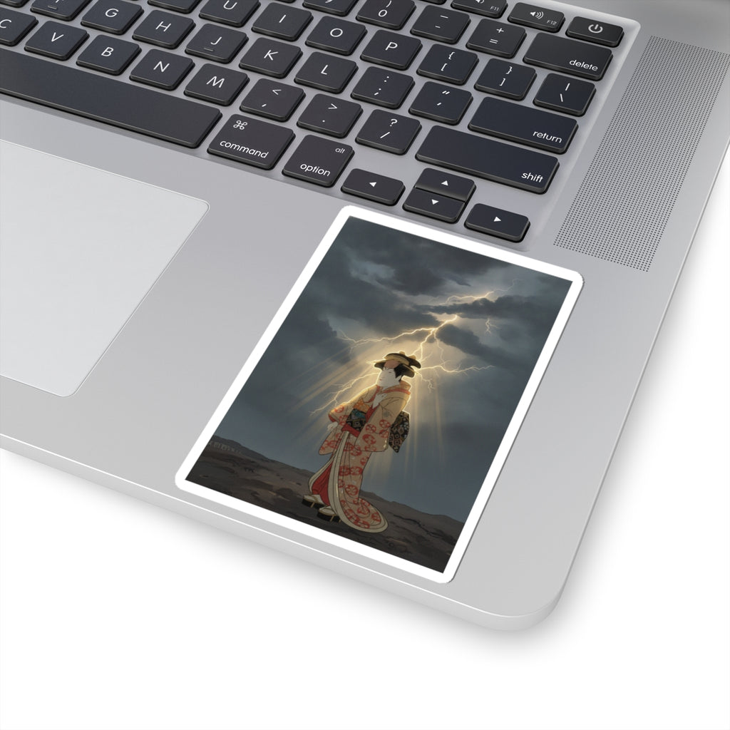 Dramatic Storm — Nakayama Tomisaburō As Miyagino In The Play "Katakiuchi Noriyaibanashi" — Kiss-Cut Sticker