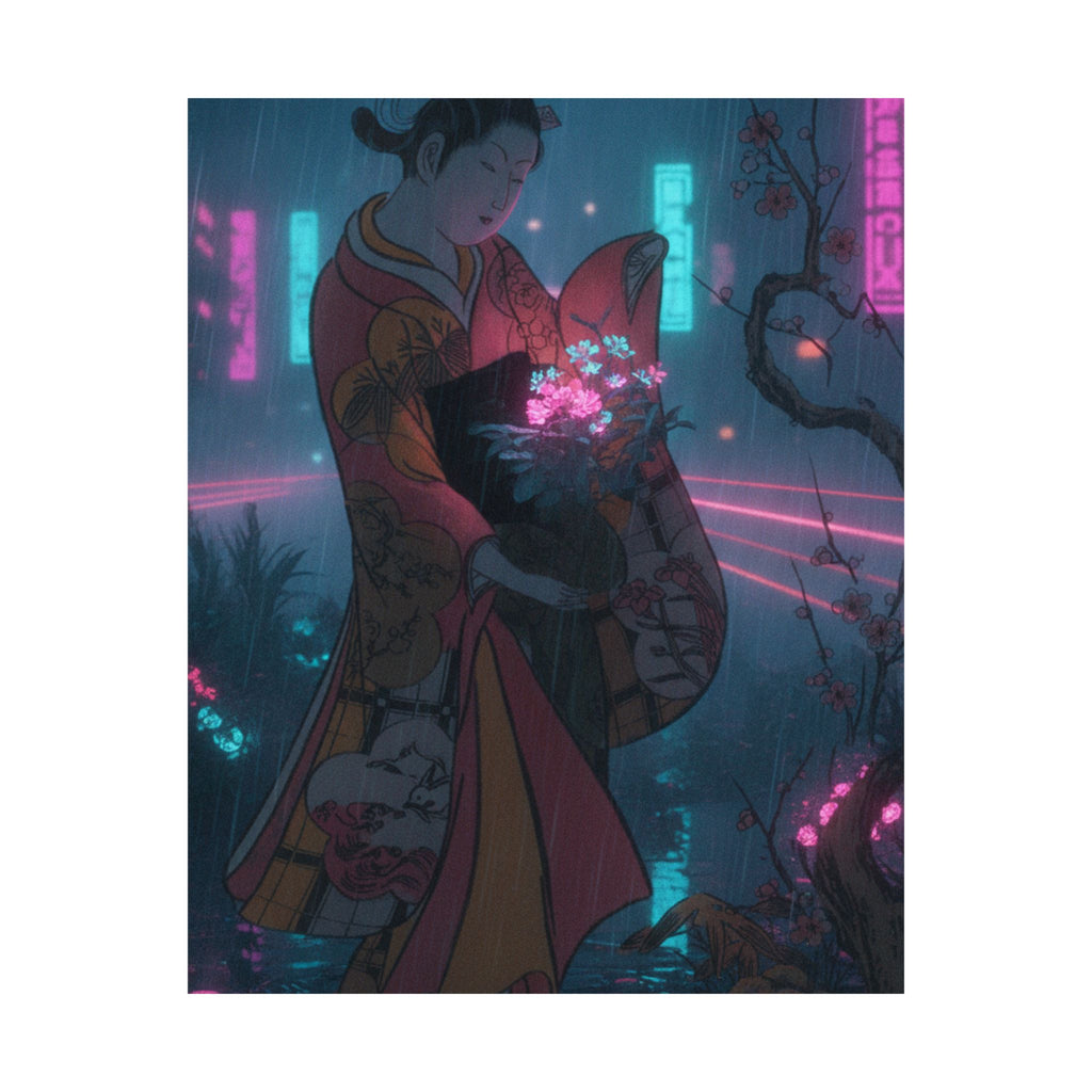 Neon Noir — A Young Lady In A Garden — Matte Poster