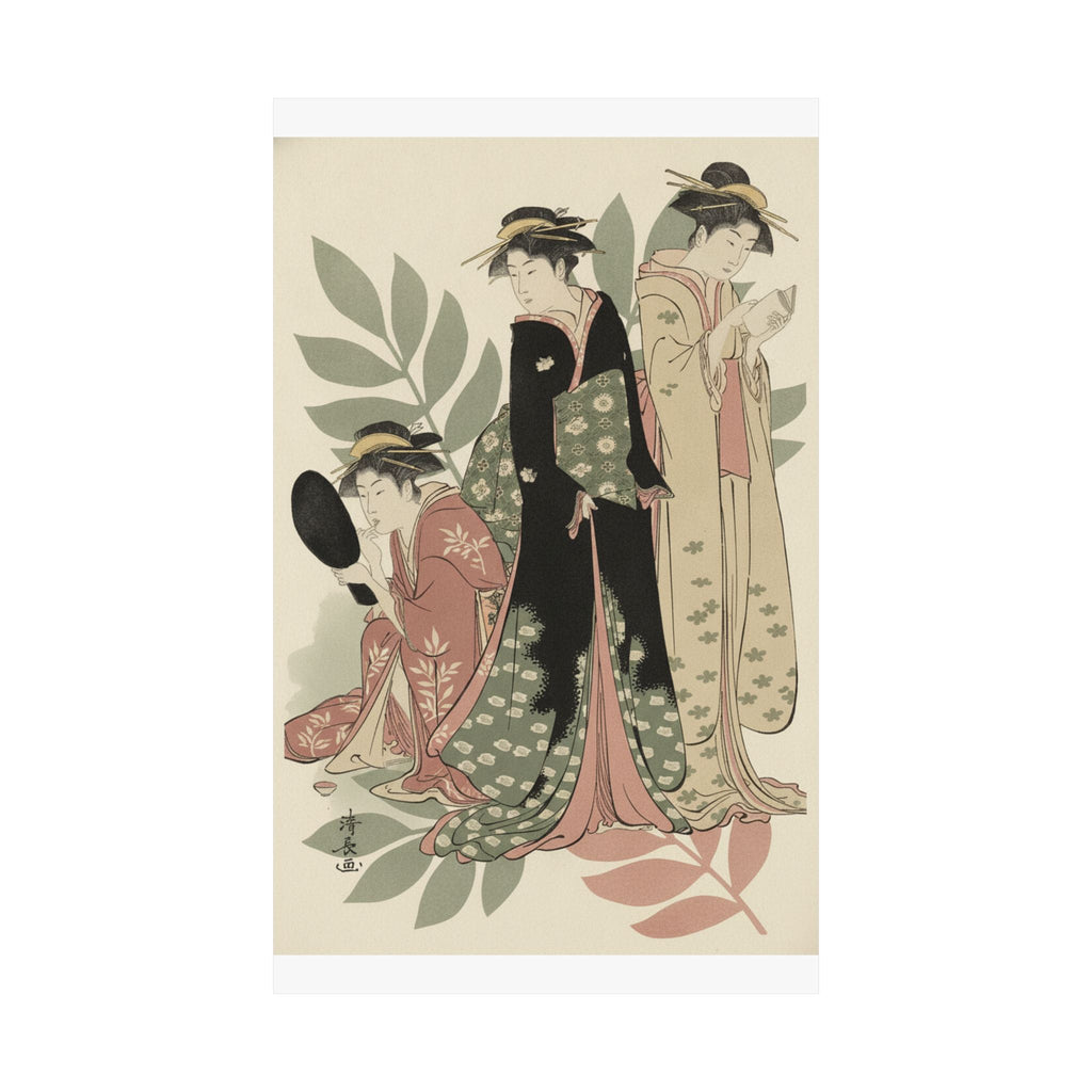 Botanical — Three Geishas Of Tachibana Street In Their Room — Matte Poster