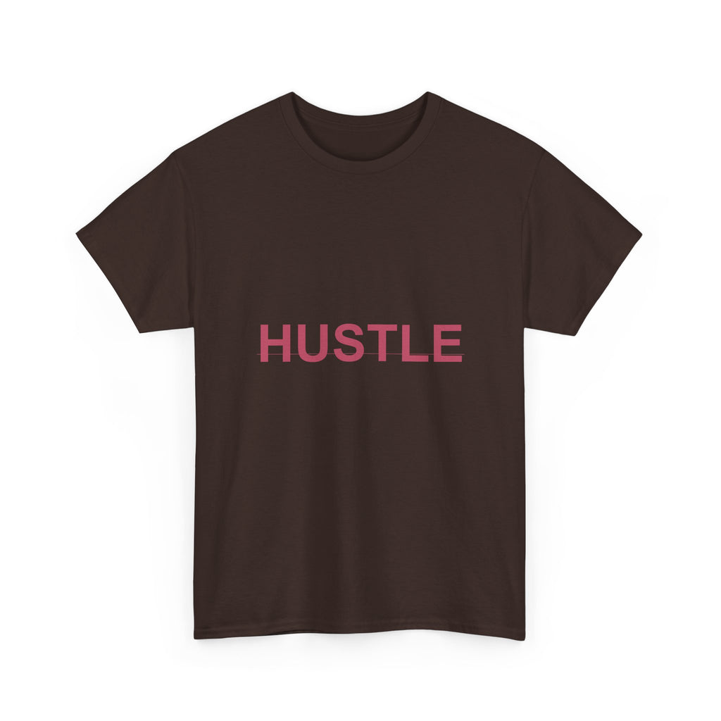 HUSTLE Bold Crimson Minimal Typography Graphic Tee