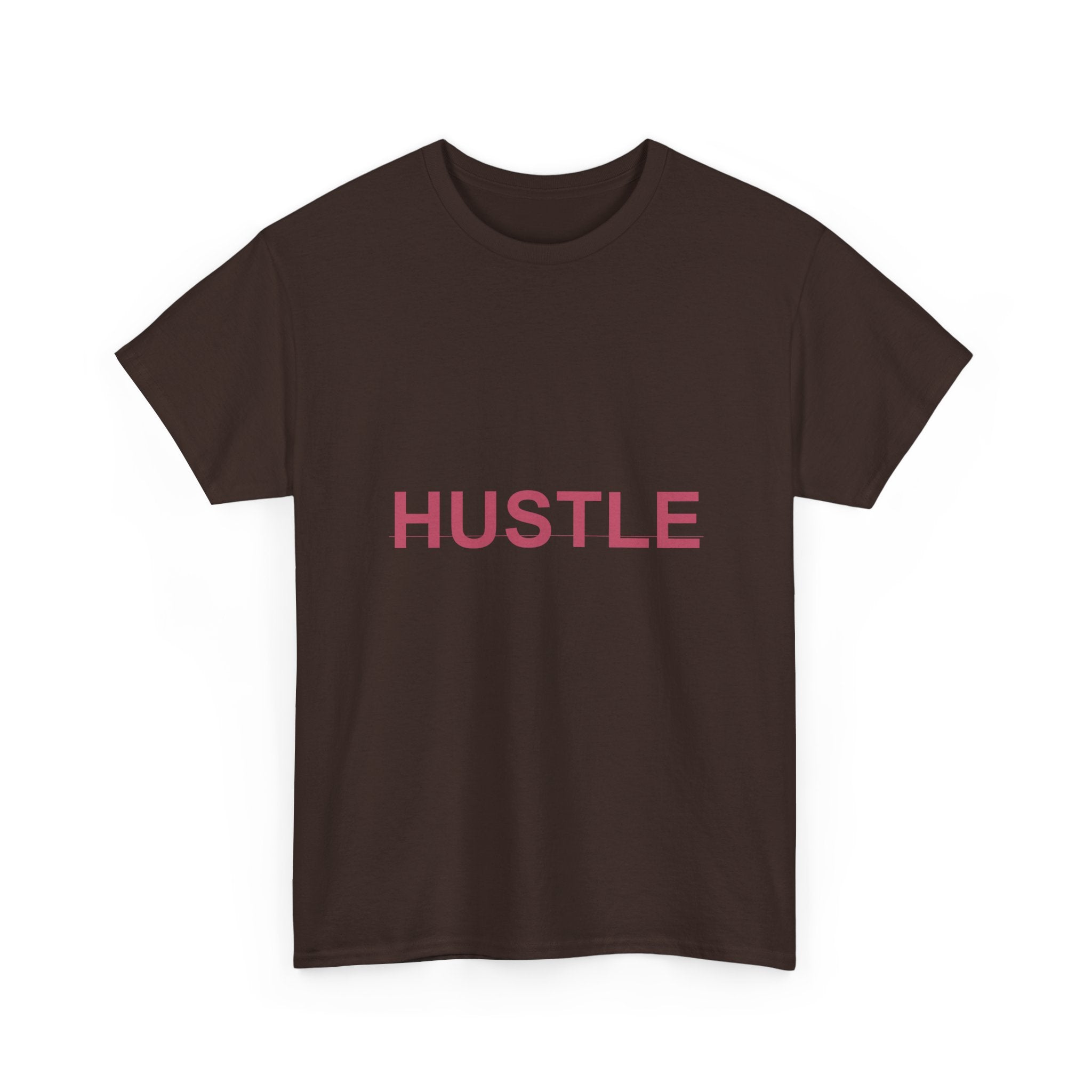HUSTLE Bold Crimson Minimal Typography Graphic Tee