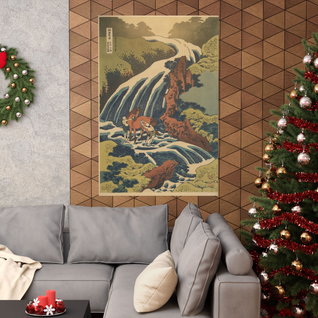 Scenic Nature — The Waterfall Where Yoshitsune Washed His Horse At Yoshino In Yamato Province (W — Matte Poster