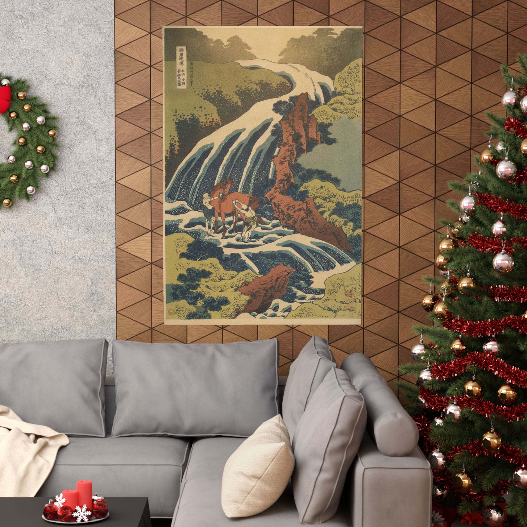 Scenic Nature — The Waterfall Where Yoshitsune Washed His Horse At Yoshino In Yamato Province (W — Matte Poster