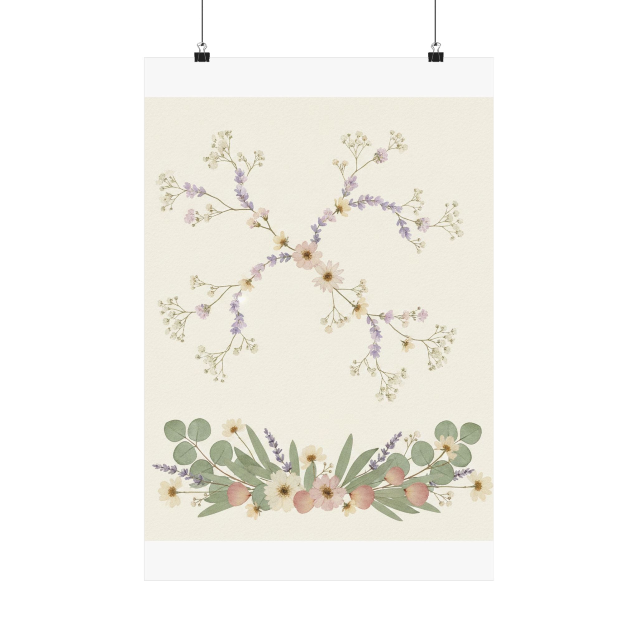 Pressed Lavender & Eucalyptus Garland Matte Poster