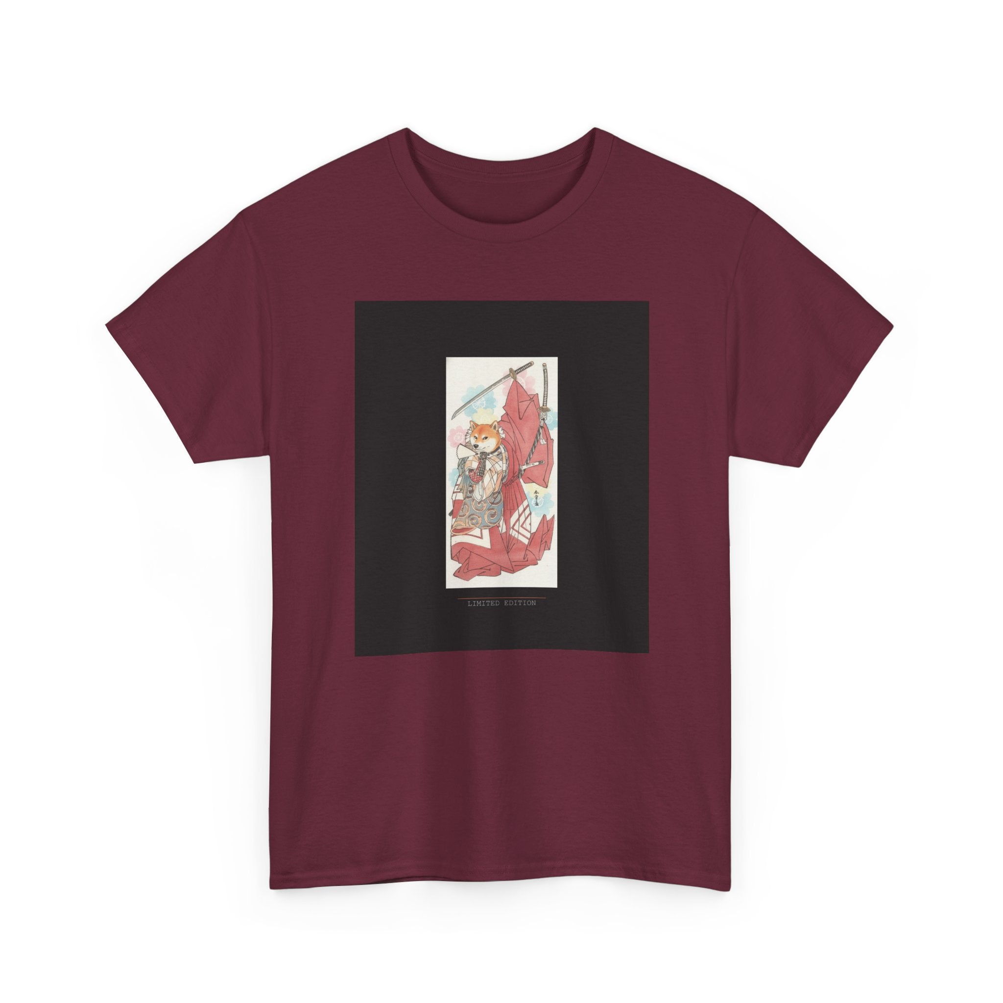 Shiba Inu Samurai Katana Watercolour Ukiyo-e Graphic Tee