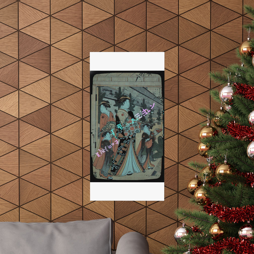 Glitch Culture — Two Oiran With Two Female Attendants In The Yoshiwara — Matte Poster