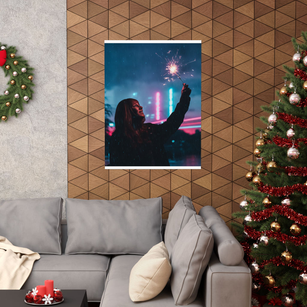 Neon Noir — Person — Matte Poster