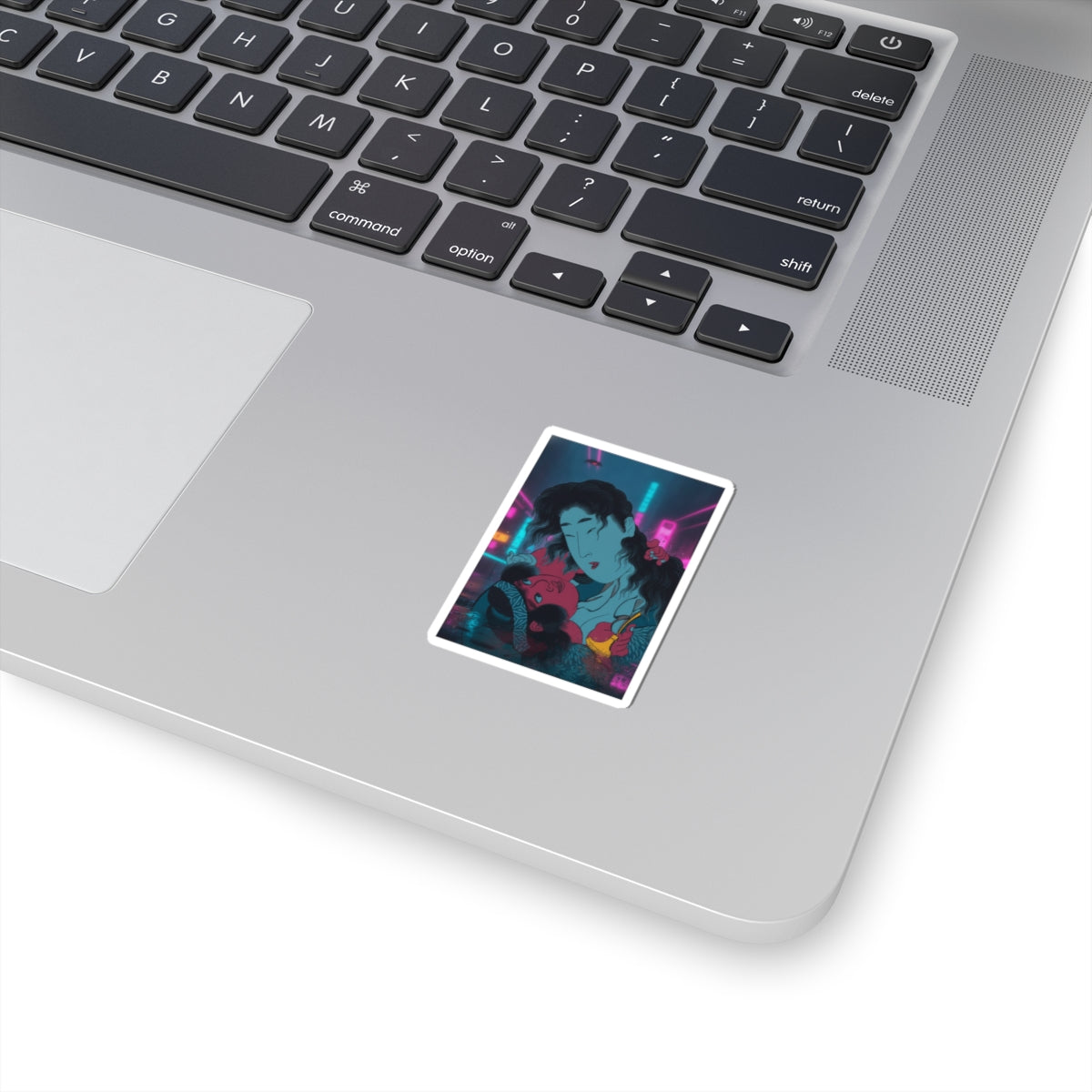 Neon Noir — Yamauba Playing With Kintarō — Kiss-Cut Sticker