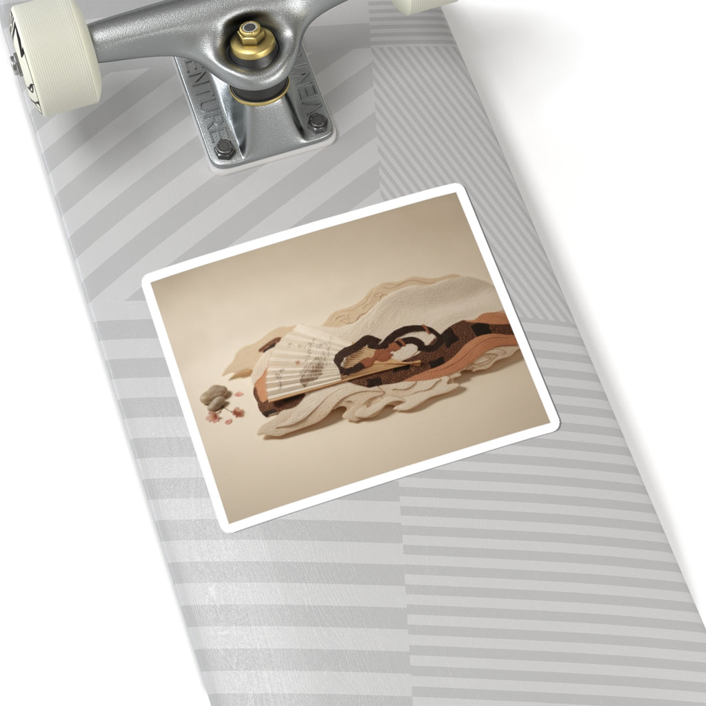 Product Marketing — Belt And Fan On A Piece Of Cloth — Kiss-Cut Sticker